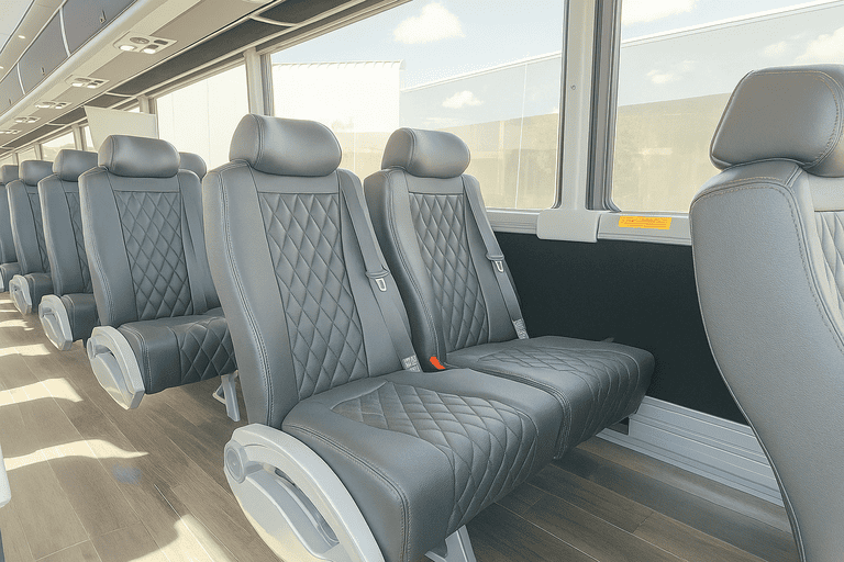 interior of Coach Bus Tyler charter bus